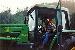 dan sare and mike in tractor